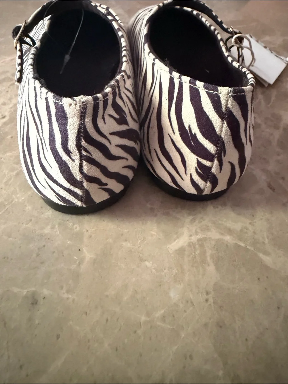 ZARA Girls Mary Jane zebra Buckled Ballet Flats NWT Sz 35
